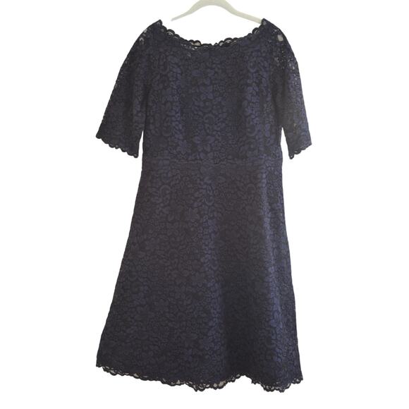 Teri Jon by Ricki Freeman Lace Bateau Neck Half Sleeve Dress Size 12 - Picture 1 of 7